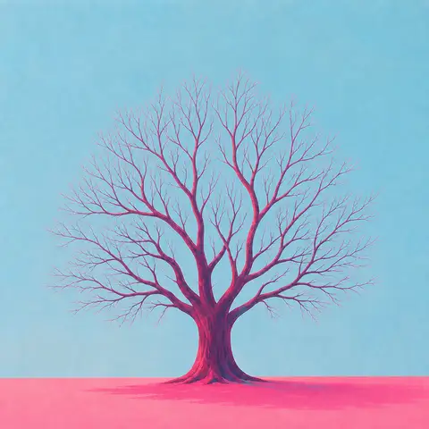 The same tree, bare – its structure finally visible.